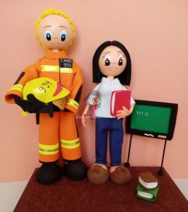 Fofucha Bombero y Maestra